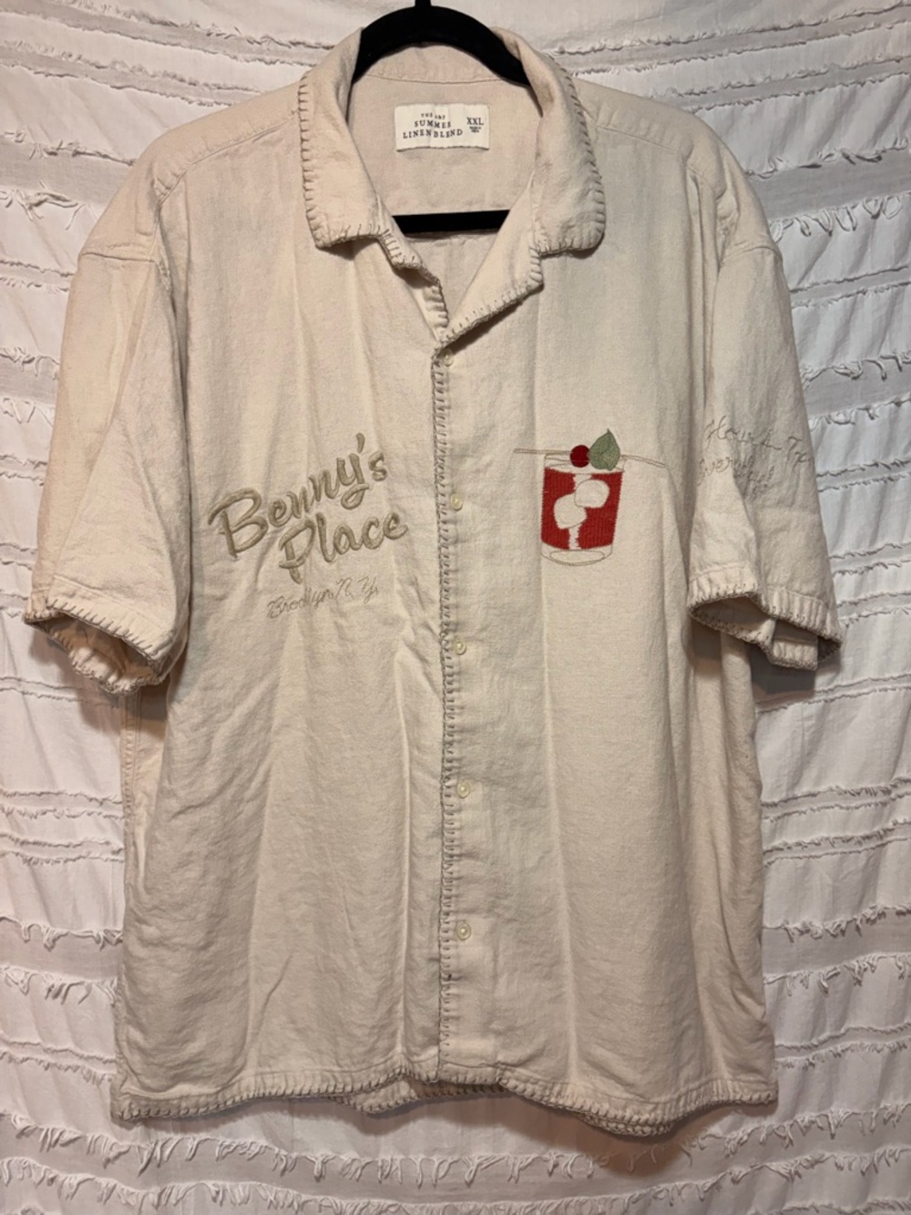 The A & F summer linen blend button down Bennys Place Brooklyn, NY